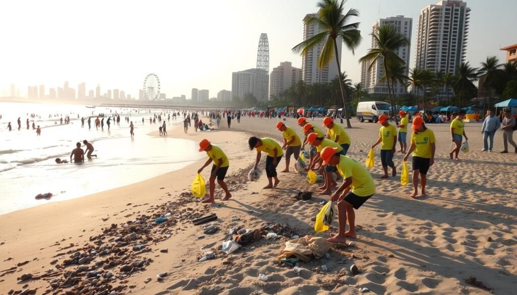 Bersihkan Pantai Ancol