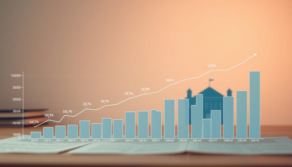 A comparative school ranking chart set against a subtly hued academic backdrop. In the foreground, crisp data visualizations depict the shifting positions of top high schools, conveying a sense of dynamic progress. The middle ground features subtle outlines of school buildings, hinting at the institutions driving these changes. The background is washed in a soft, scholarly palette, evoking an atmosphere of thoughtful analysis. Carefully balanced lighting accentuates the clarity of the data while maintaining an air of intellectual contemplation. The overall composition strikes a balance between analytical precision and aesthetic refinement, inviting the viewer to ponder the nuances of educational achievement.