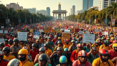 Ribuan Ojol Gelar Demo di Monas, Ini Tuntutannya